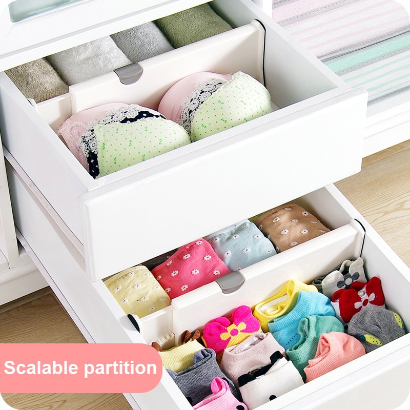 Partisi / Sekat Laci Adjustable Retractable Untuk Organizer Pakaian