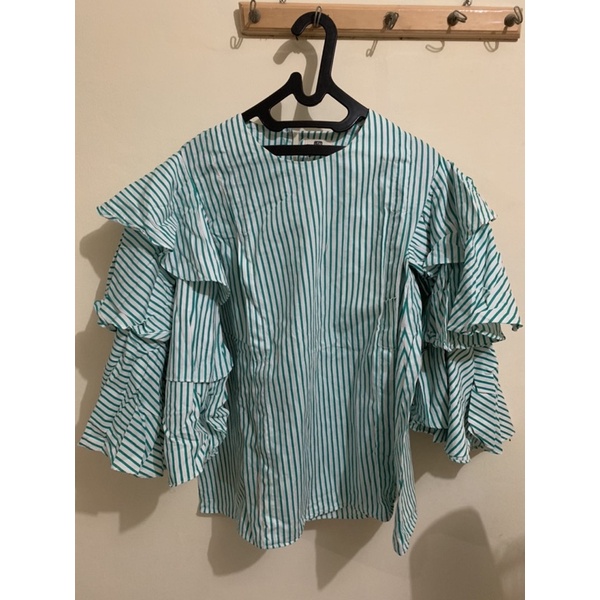 Preloved baju menyusui ISH by iymel atasan blouse warna hijau