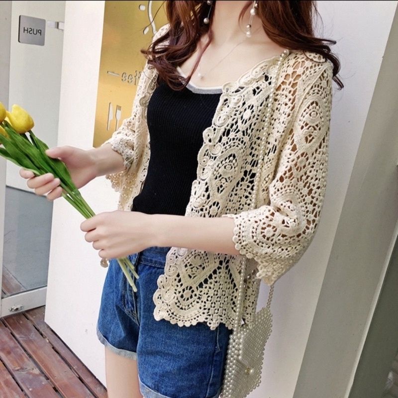 MDLV ~  32110 CEXILIA CROCET CARDIGAN // CARDIGAN BRUKAT // CARDIGAN LENGAN PANJANG //FASHION IMPORT