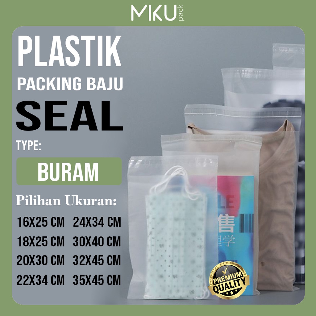 Mikupack (100 pcs) Plastik Seal Buram Baju Plastik Perekat Buram Premium - 100 pcs