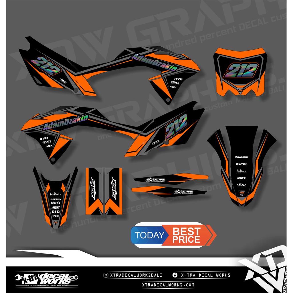 Decal KLX 150 BF Orange FREE Nomor Hologram