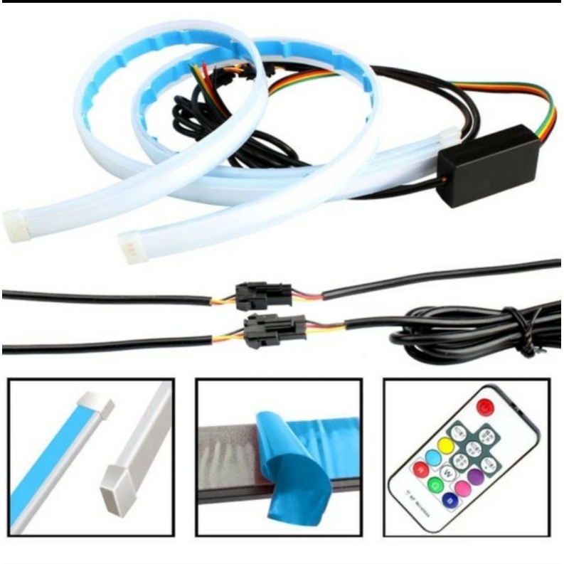 LAMPU DRL ALIS 60CM REMOT SEN RUNNING