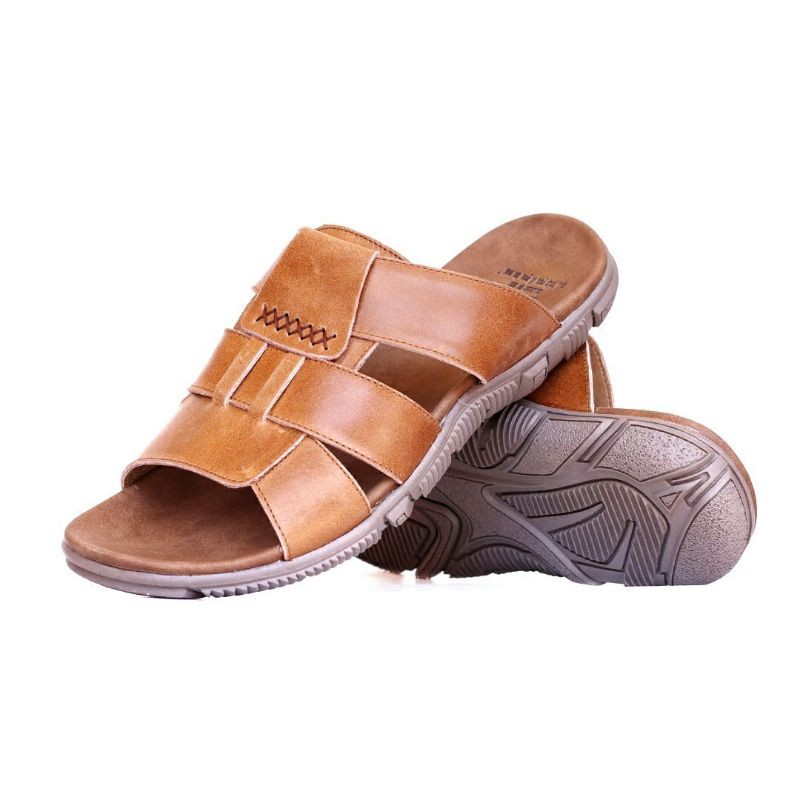 SANDAL KULIT PRIA 05 CEVANY BLACK BROWN TAN KULIT SAPI ASLI ORIGINAL