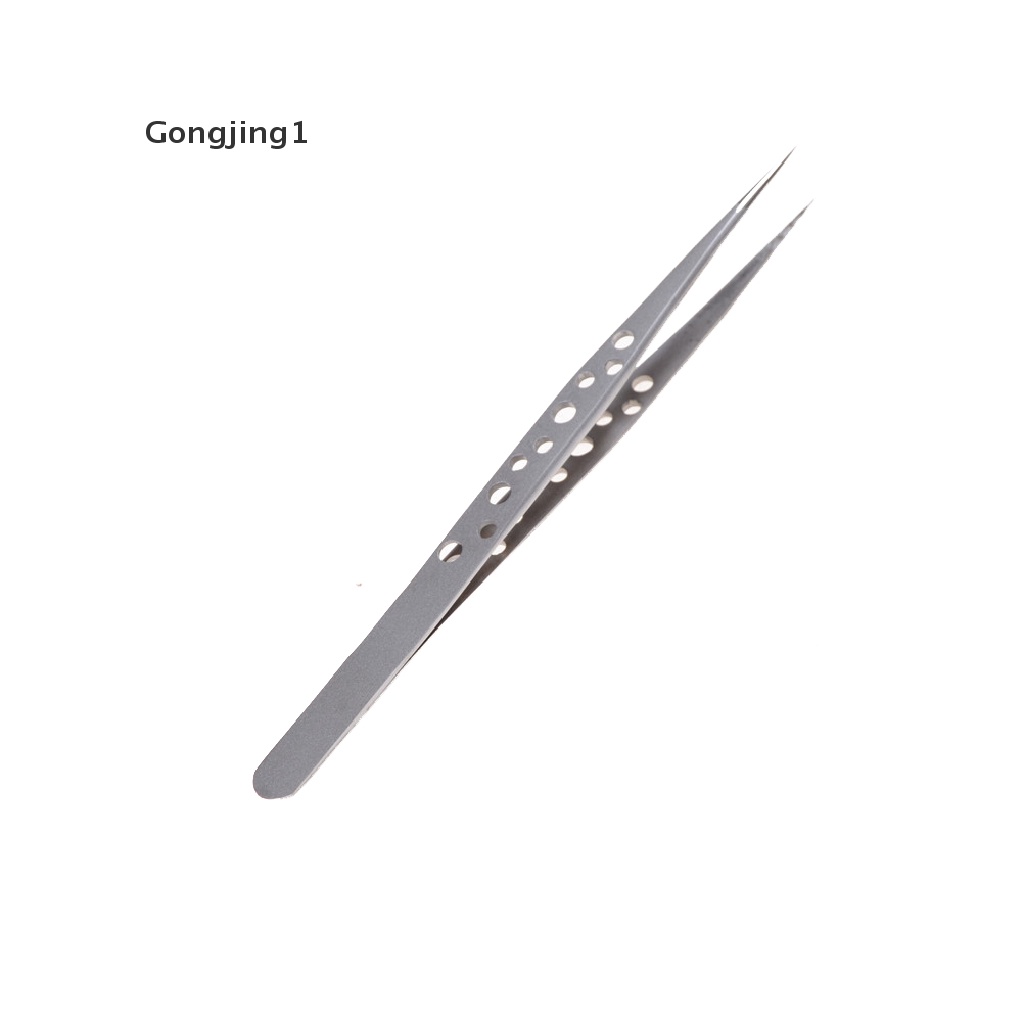 Gongjing1 1pc Pinset Presisi Bahan Stainless Steel Untuk Reparasi Elektronik