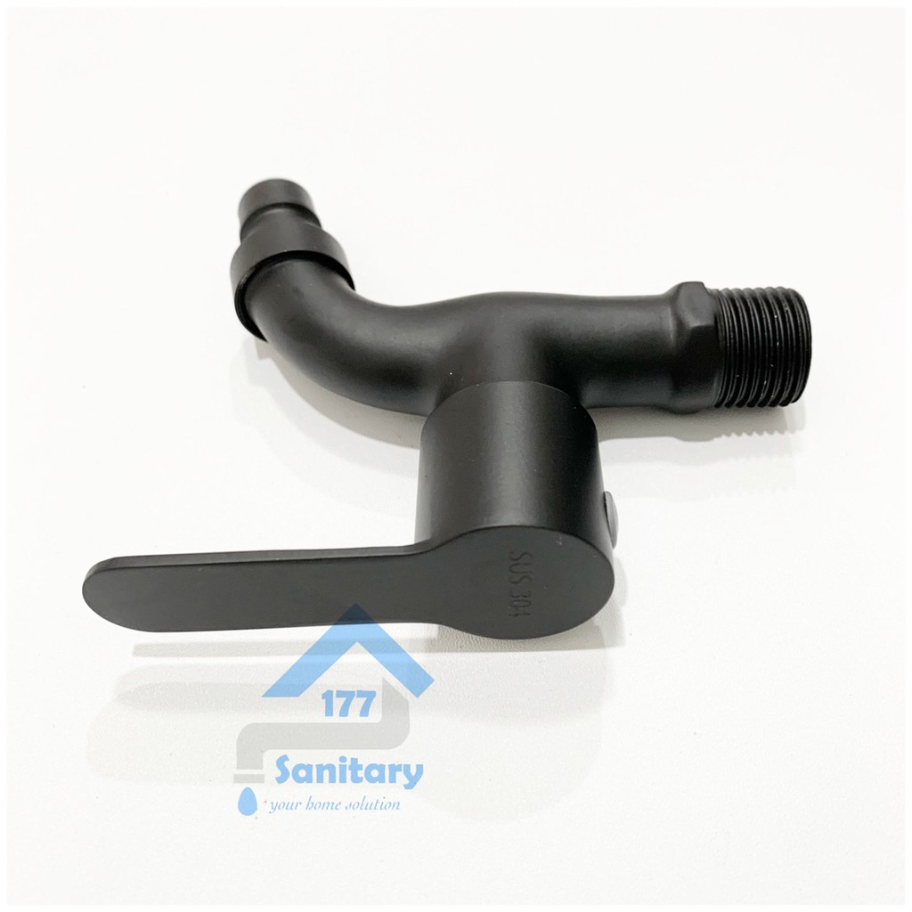 Kran air Tembok Hitam Stainless 304 Minimalis 30401A-Keran air taman BLACK kamar mandi bak faucet bathroom