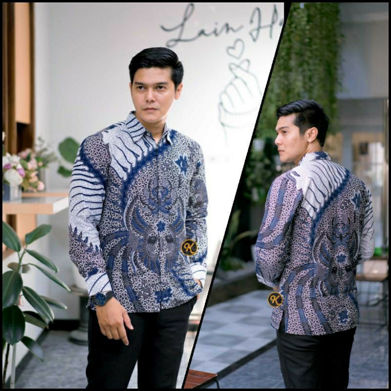 Batik Pria Slimfit Merak Biru Tejo Anom Style Mahal Best Seller Produk