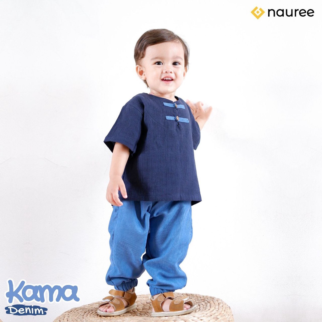 Nauree - Baju Setelan Anak Laki Laki Kama Untuk Usia 1 2 3 4 5 6 7 8 Tahun Warna Mustard Demin Polos Bahan Linen Crinkle &amp; Baby Coduroy Kualitas Premium Untuk Jalan Jalan Lembut Modern Lucu Trendy Murah Jahitan Rapih