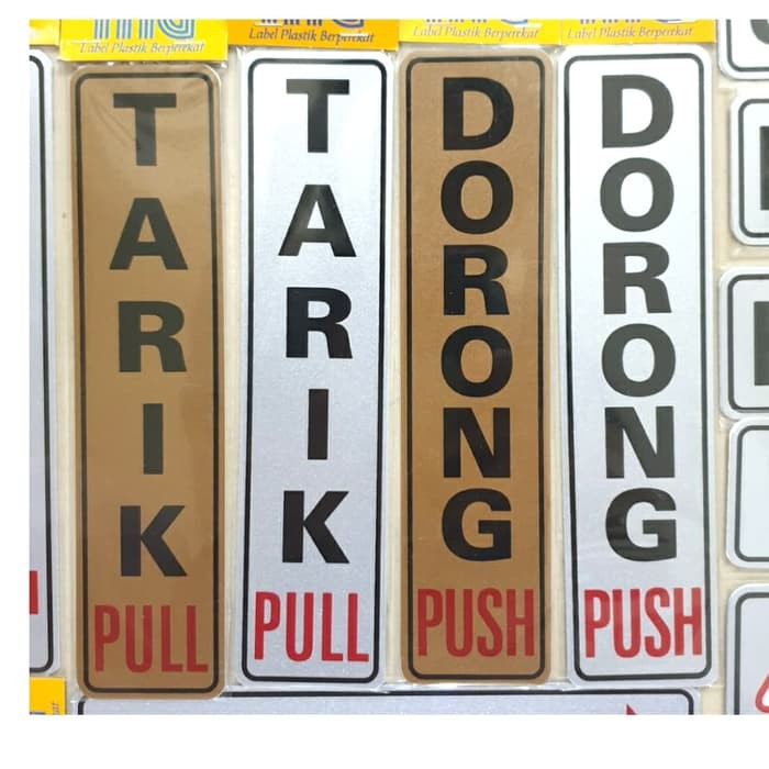 

RB Stiker Tarik Dorong Push Pull Emas Silver