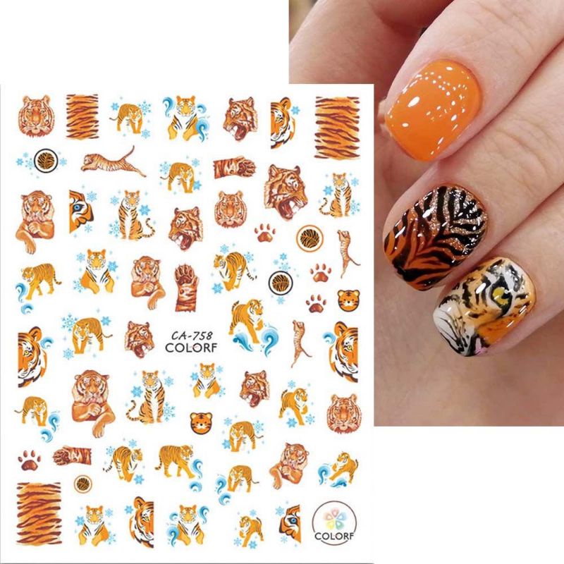 nail sticker lion/ sticker kuku harimau / nail stiker imlek