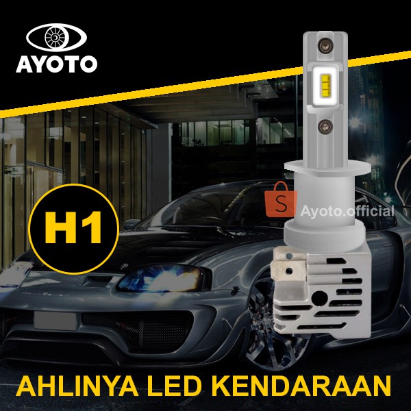 2 PCS ( Sepasang ) Lampu LED Mobil AYOTO Socket H1 Headlamp watt35 Single Beam warna Putih