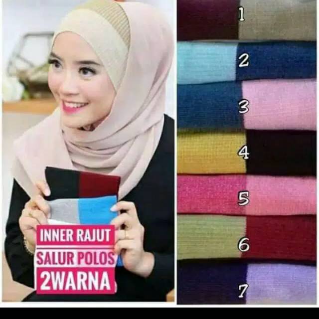 BANDANA 2 WARNA SALUR - Ciput Wanita Rajut 2 Warna Bandana Rajut Wanita 2 Warna