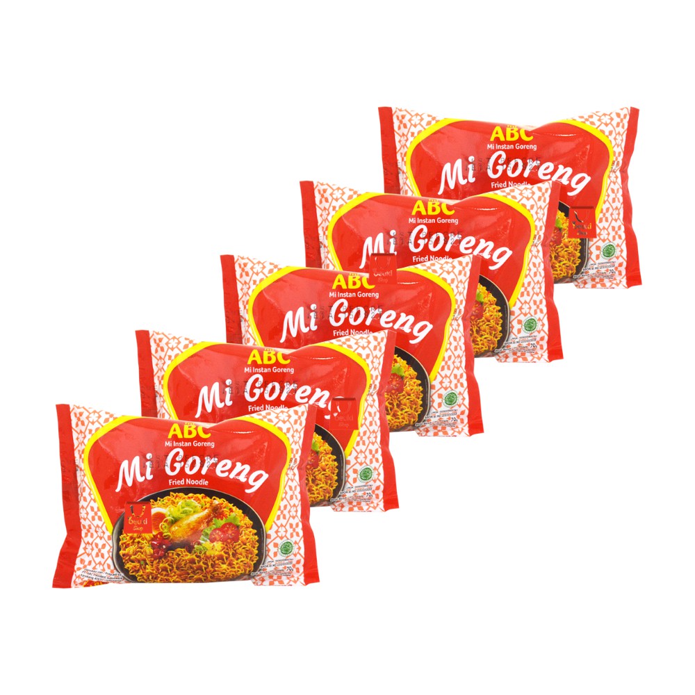 

5PCS ABC Mi Goreng Mie Instan Selera - 5pcs x 70gr