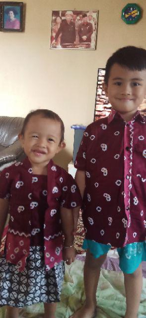 Kemeja Batik Anak Jumputan/kemeja Batik Anak Lengan Pendek/batik Anak Modern Termurah Di Pekalongan.