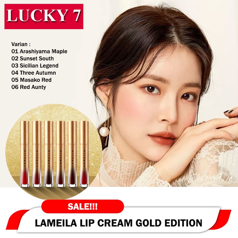 DBI - LAGI VIRALL!!! LAMEILA GOLD SILKY LIP GLAZE / LAMEILA LIPSTIK CAIR PELEMBAB BIBIR TAHAN AIR DAN LAMA ( BISA COD )