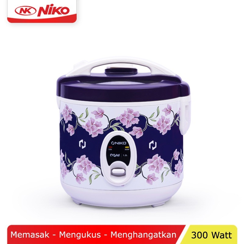 Niko Magic Com 3in1 / Rice Cooker 1.2 Liter Oishi Batik (Tutup Kaca)