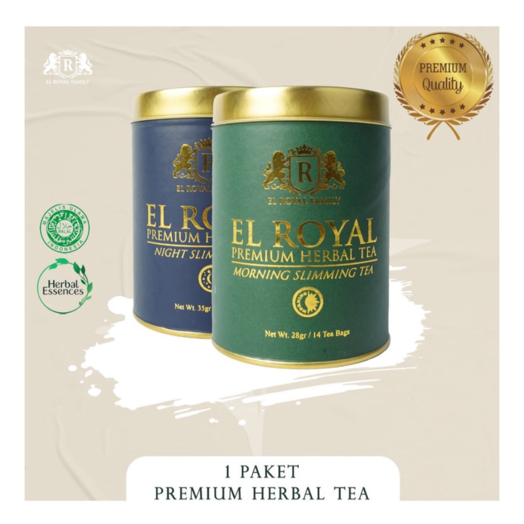 (FREE GIFT) EL ROYAL PREMIUM HERBAL TEA / TEH HERBAL UNTUK KESEHATAN / 1 PAKET ISI MORNING  &amp; NIGHT