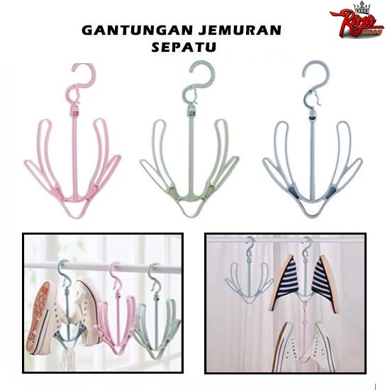 Gantungan Sepatu Sendal-Hanger Jemuran Sepatu sendal 2 Sisi V2