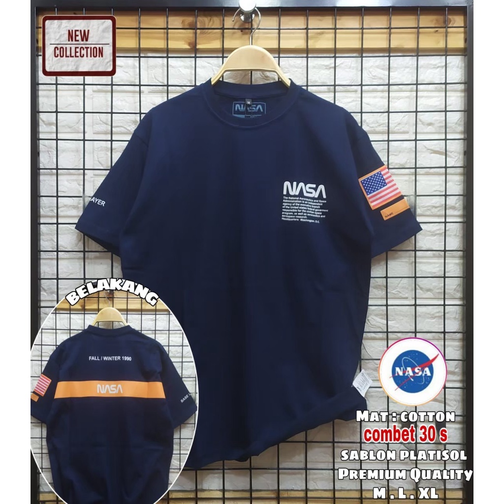 KAOS NASA H&M ORIGINAL FULL TAG - uniqlo - kaos surfing - kaos pria - HNM - kaos distro - kaos overs