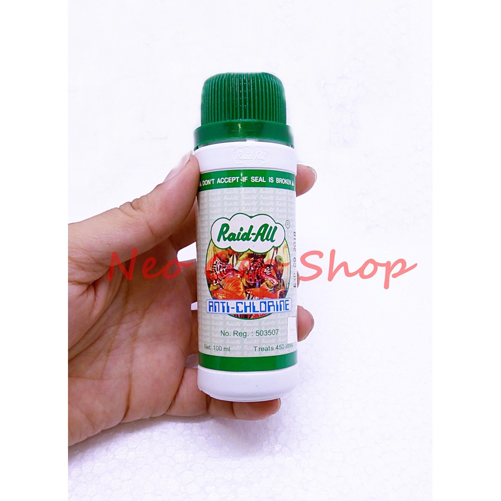 obat ikan Anti Chlorine Clorin Cair Raid All 100 Ml