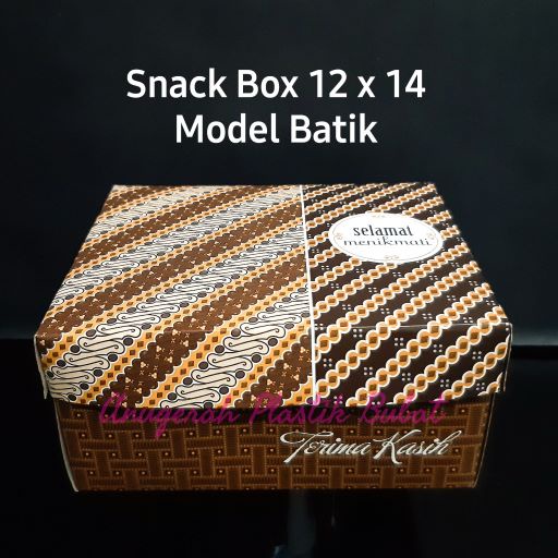 Dus Kue Motif Batik Uk 12x14 Isi 50 Pcs/ Box Snack Motif Batik/Box Hajatan