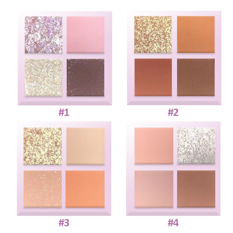 【READY STOCK】4-Color Eyeshadow Palette Waterproof Eye Shadow Matte Eye Shadow