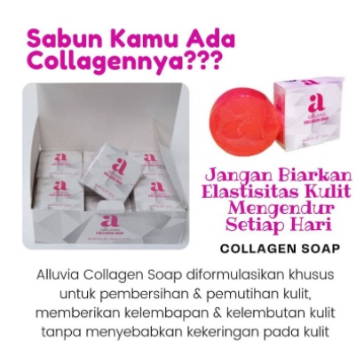 『Perdana』 SABUN COLLAGEN SOAP ORIGINAL Alluvia Sabun Collagen Pemutih Wajah ALLUVIA COLLAGEN & GLUTA
