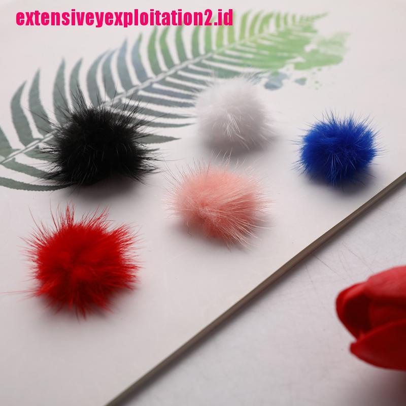 &lt; E2id &amp; &gt; 10PCS Bola Pompom Bulu Mink Mini Untuk Dekorasi Nail Art DIY