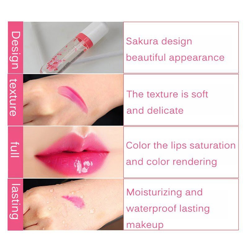 [IMPORT]Heng Fang Lip Gloss Bening dapat Berubah Warna pink Tahan Lama Anti Air/Lipbalm Pelembab dan Pemerah bibir