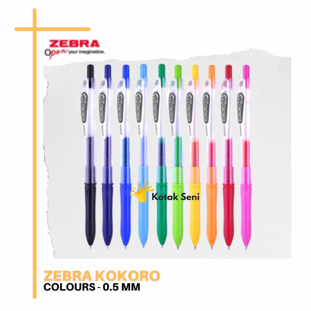 

Pulpen Gel Kokoro Zebra Colours - 0.5 mm / Zebra Kokoro Tinta Warna Warni / Gelpen