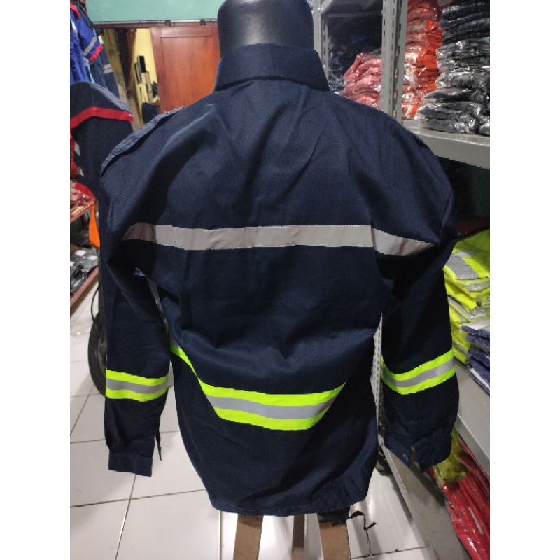 KANCING NAVY BAJU SAFETY BERLOGO K3 BENDERA DOBLE SCOTLIGT DRILL