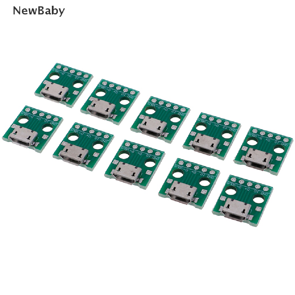 10pcs Papan Konverter Konektor Pcb Micro Usb Ke Dip Adapter 5 Pin Female