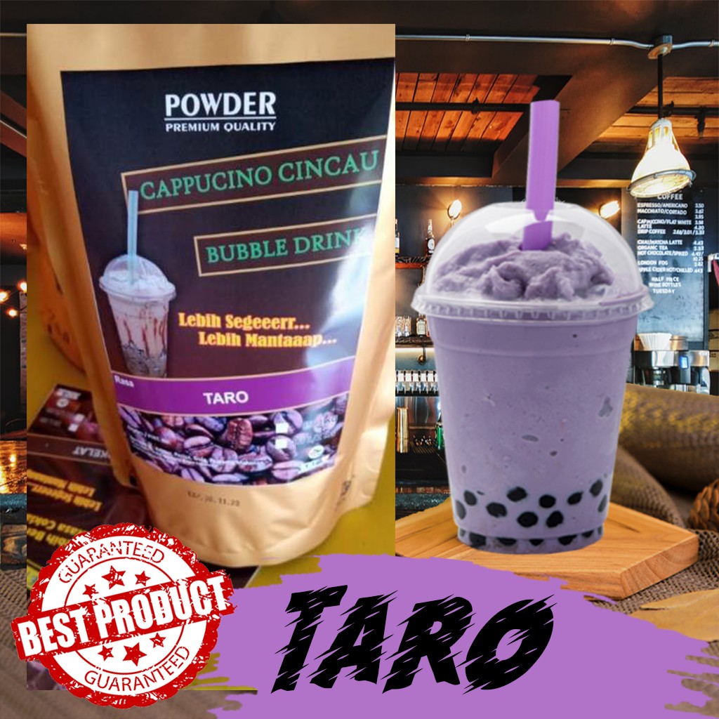 

BUBUK CAPPUCINO CINCAU BUBBLE DRINK RASA TARO