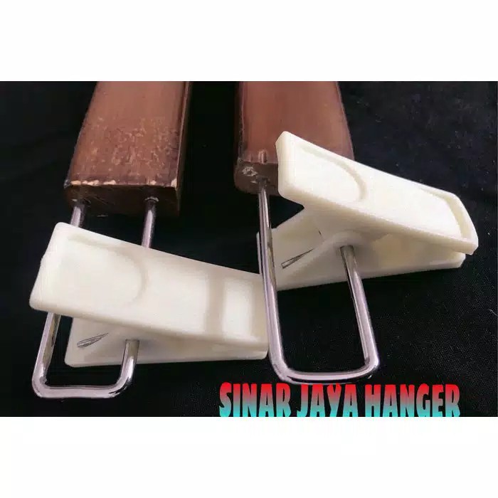 Hanger Jepit Kayu | Gantungan Kayu Jepit Untuk Celana Dan Pakaian /lusin