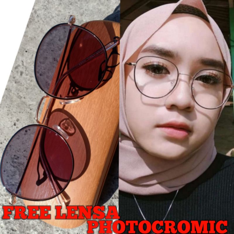 KACAMATA KOREA BULAT (FRAME KECIL)PHOTOCROMIC ANTIRADIASI