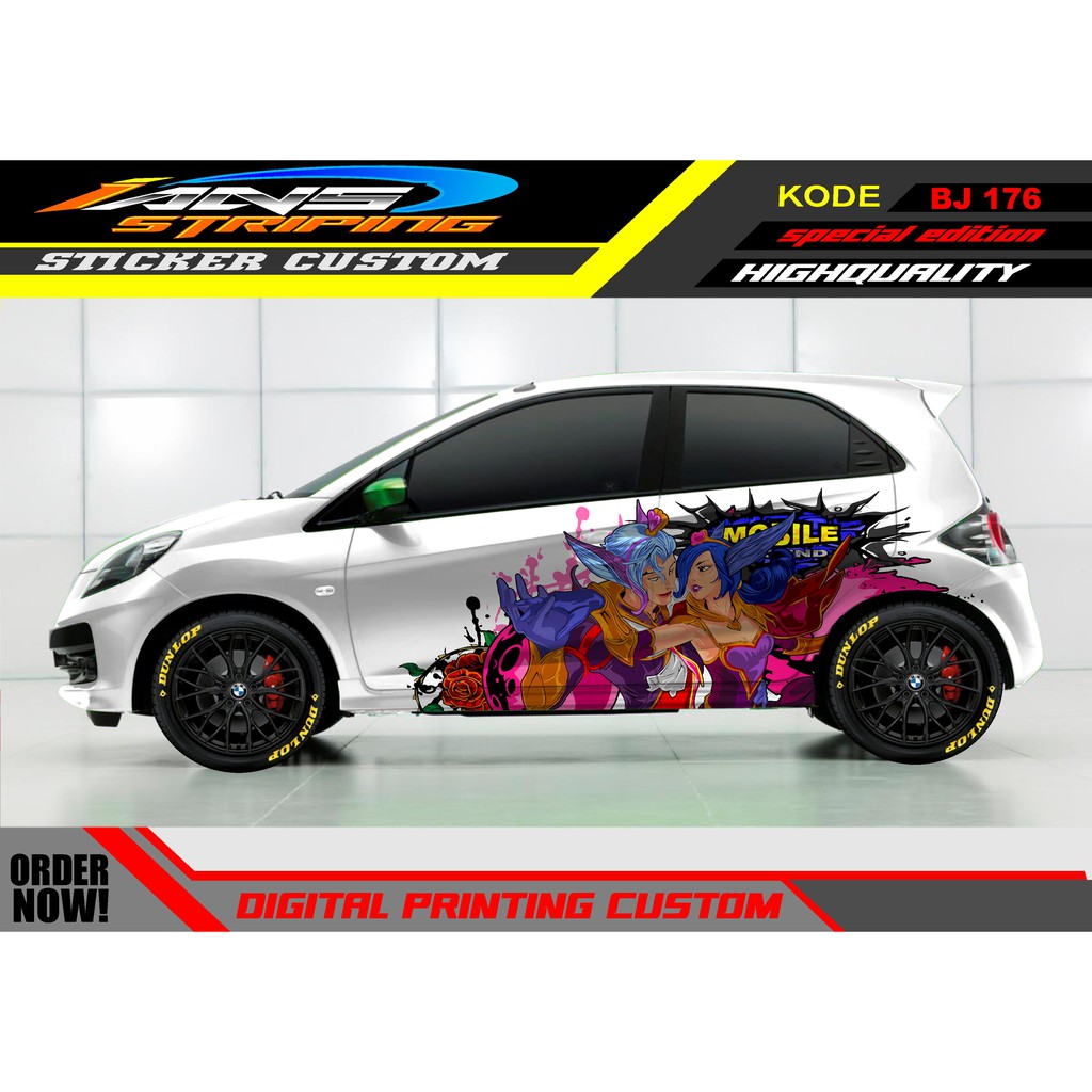 STRIPING STICKER MOBIL BRIO / STICKER HONDA JAZZ / STICKER DECAL MOBIL JAZZ / DECAL STICKER MOBIL