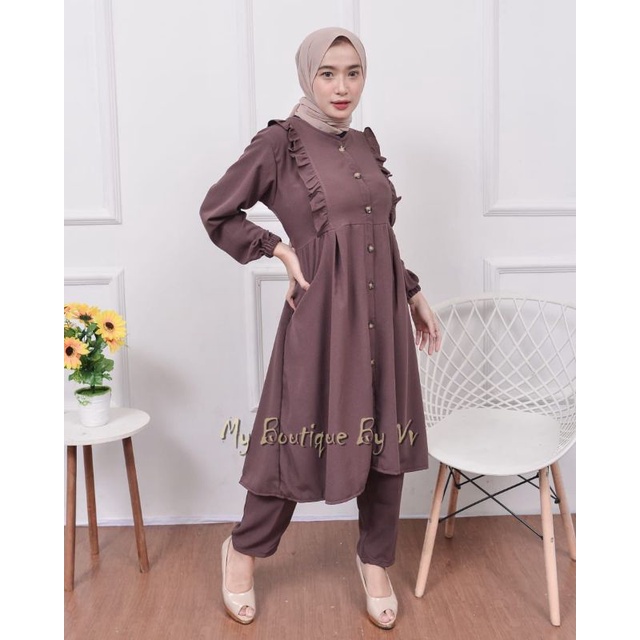 Humaira Set | Setelan Humaira | Setcel ItyCrepe | One Set Tunik