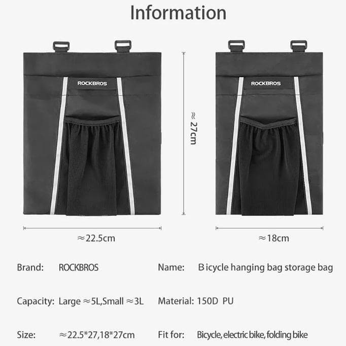 ROCKBROS D48-1 Bike Handlebar Bag Tas Sepeda Stang Sepeda Lipat- Large