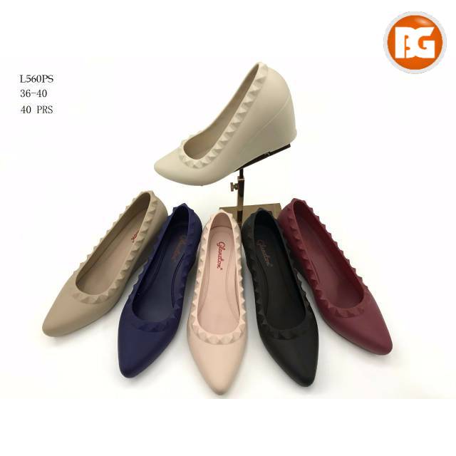 Glanzton L560PS Sepatu Jelly Dof Duri Wedges / SEPATU WANITA