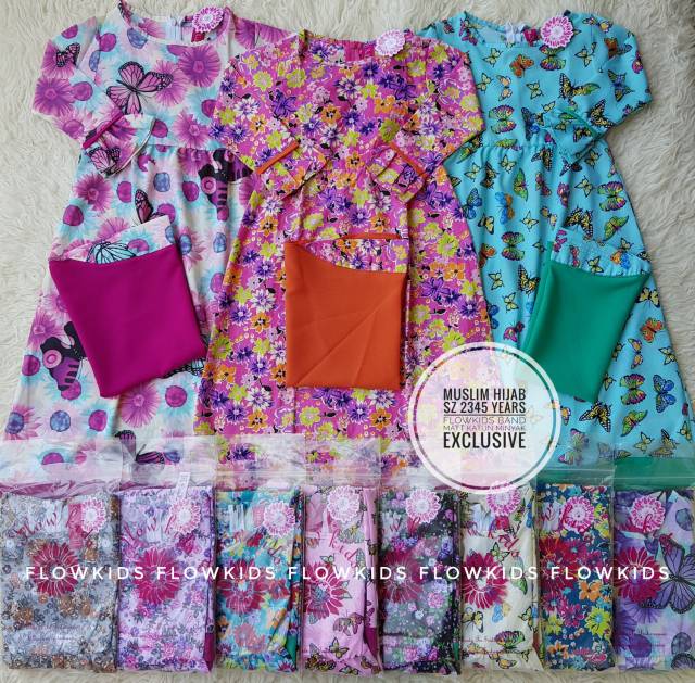 Gamis Hijab Baju Muslim Anak Perempuan Flowerkids