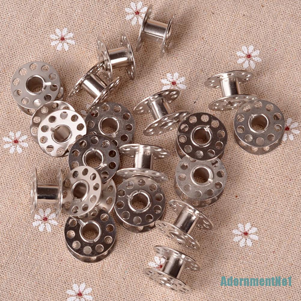 (AdornmentNo1) 20pcs / Set Bobbin / Penggulung Benang Bahan Stainless Steel Untuk Mesin Jahit Viking