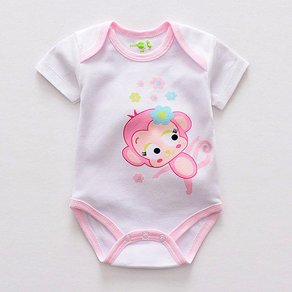 Romper Baby Monkey Pink