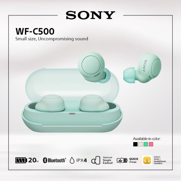 Sony Earphone Bluetooth Truly Wireless TWS WF-C500 Garansi Resmi Sony 1 Tahun