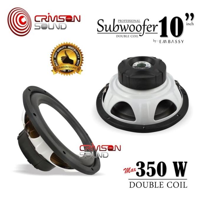 Subwoofer 10 Inch Embassy Es-1028 White