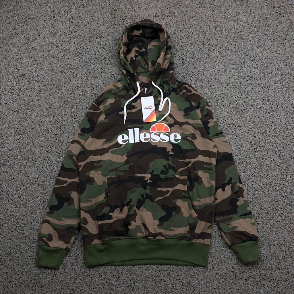 JAKET HOODIE SWEATER ELLESSE CAMO GREEN