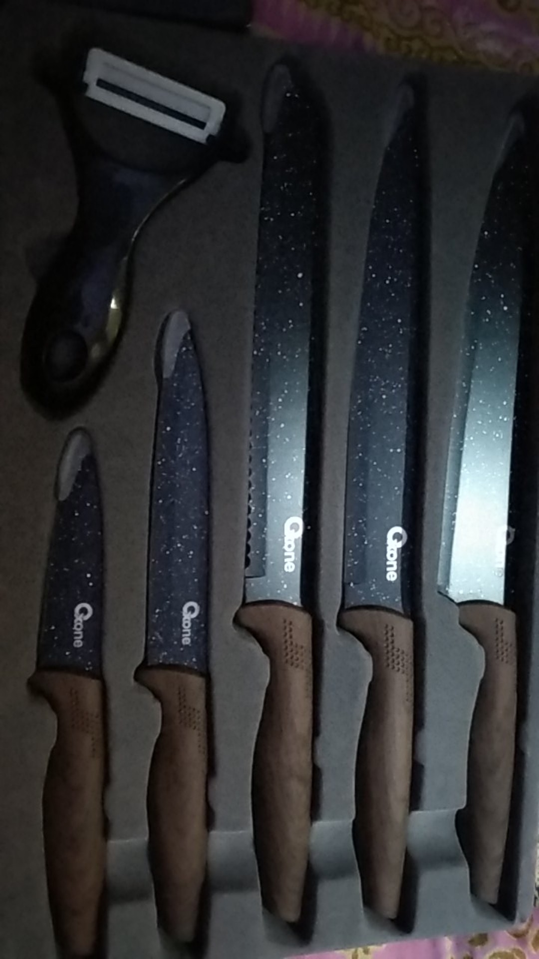 Oxone Pisau Set Marble Ox 605- Oxone Black Marble Knife Set Ox-605 - Pisau Set Oxone