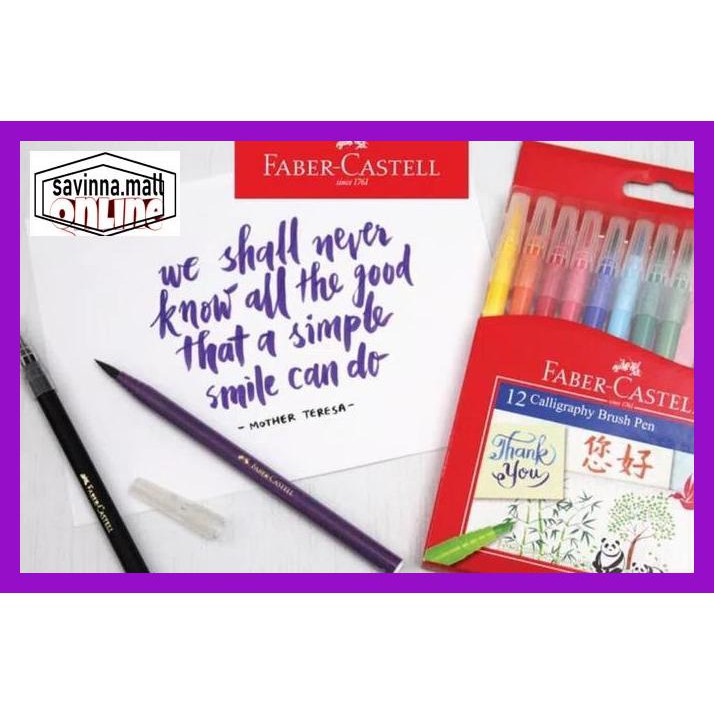 

U0Uo879- Calligraphy Brush Pen Faber Castell 12 Warna Y7Ry688-