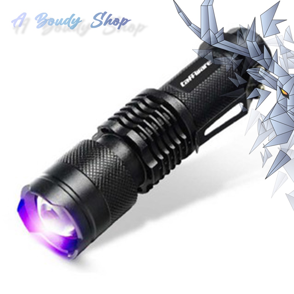 Senter Pocketman Super Terang LED tahan Air Ultraviolet Mini Forensik Deteksi Uang Bahan Alumunium C