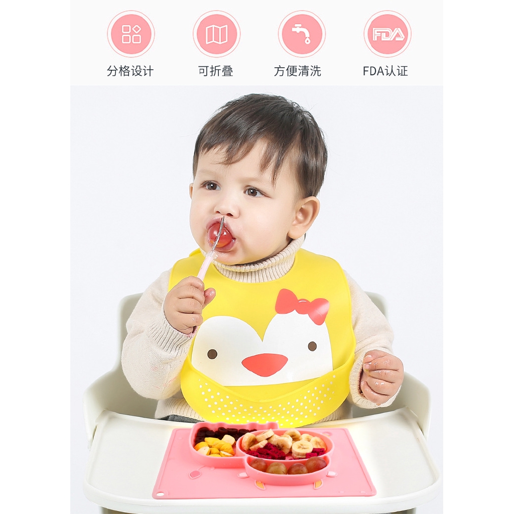 Sdx Piring Makanan Dengan Bahan Silikon Dan Gambar Kartun Untuk Anak Anak