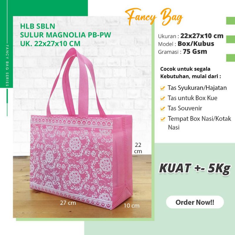 

TAS SPUNBOND SABLON 22X27X10 TAS SYUKURAN TAS HAJATAN TAS KUE TAS KOTAK NASI