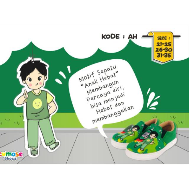 Sepatu anak laki cumose motif lama grade B